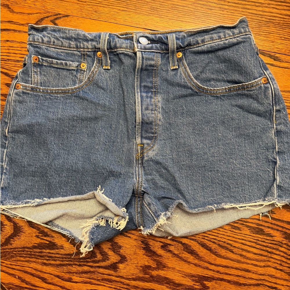 Levis 501 Women's Denim Cutoff Shorts - Blue